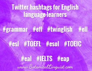 twitter hashtags for English learners